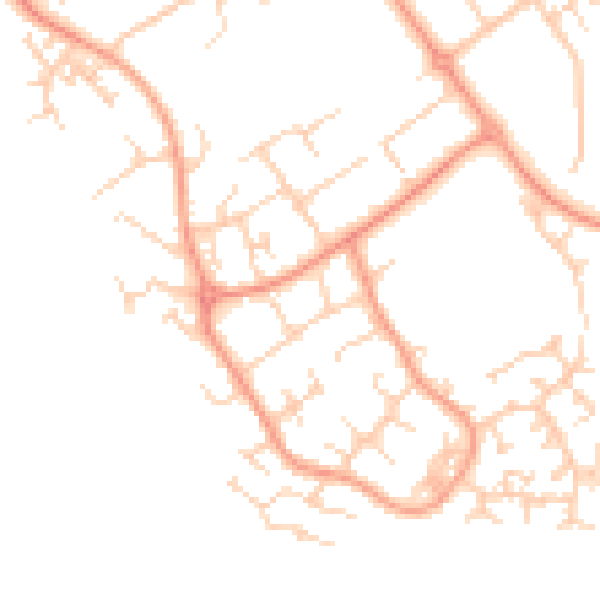 Daytime road noise heatmap for HP21 9LS