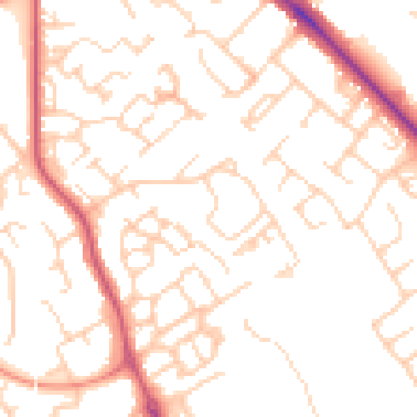 Daytime road noise heatmap for HP21 9PN