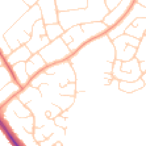 Daytime road noise heatmap for HP21 9TS