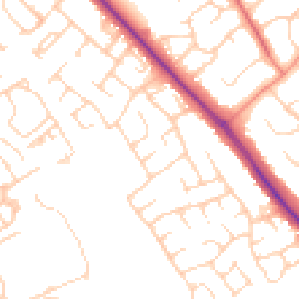 Daytime road noise heatmap for HP21 9TW