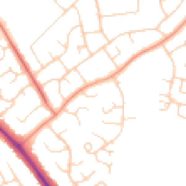 Daytime road noise heatmap for HP21 9UF