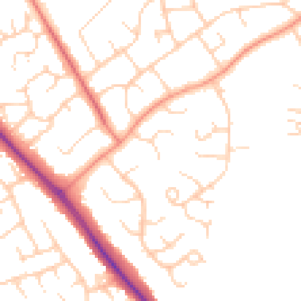 Daytime road noise heatmap for HP21 9UQ