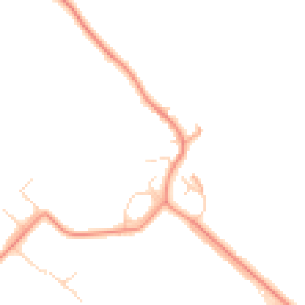 Daytime road noise heatmap for HP22 5PD