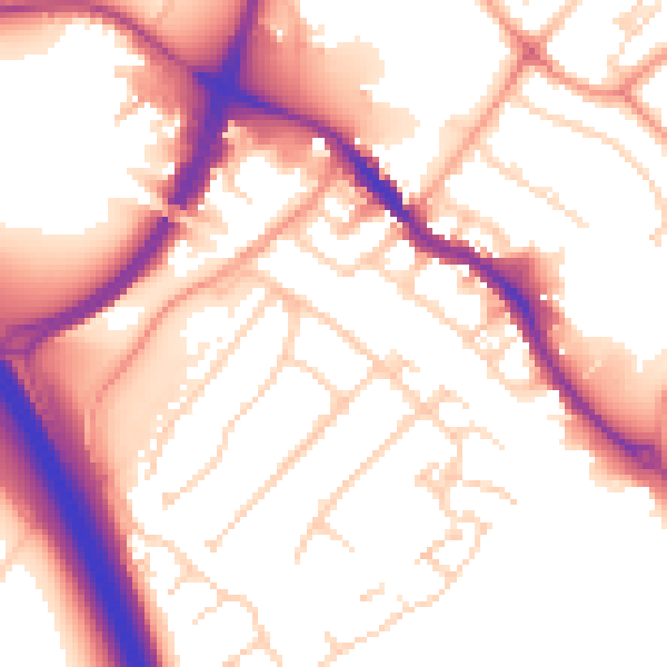 Daytime road noise heatmap for HP3 0AE