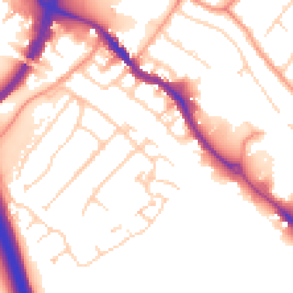 Daytime road noise heatmap for HP3 0AF