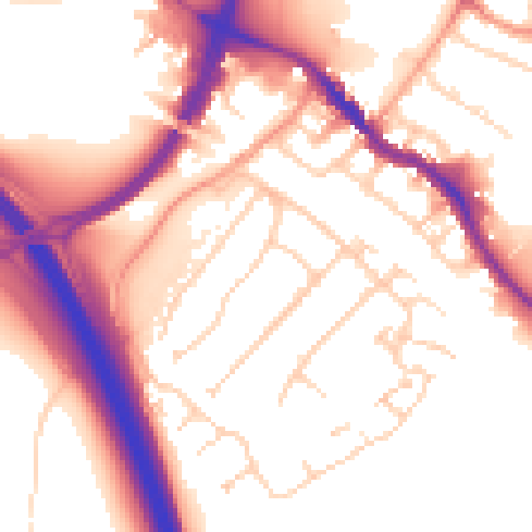 Daytime road noise heatmap for HP3 0AH
