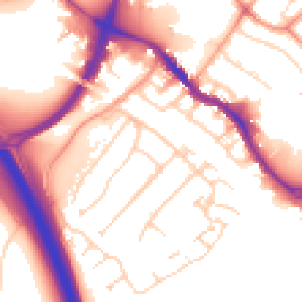 Daytime road noise heatmap for HP3 0AL