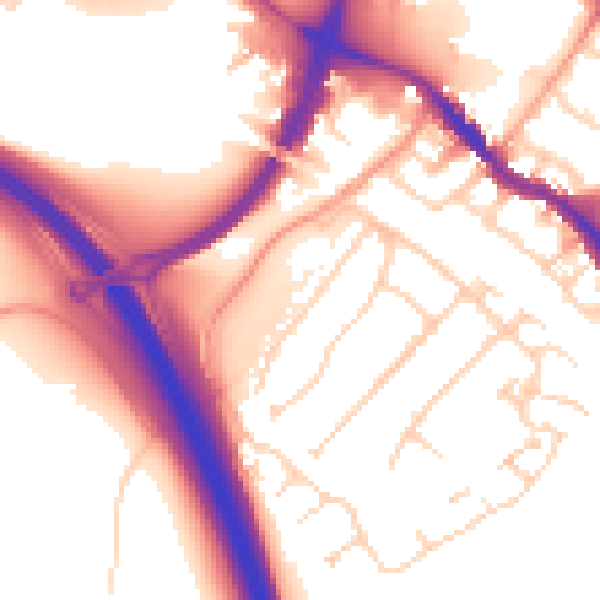 Daytime road noise heatmap for HP3 0AP