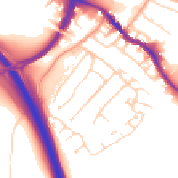 Daytime road noise heatmap for HP3 0AR