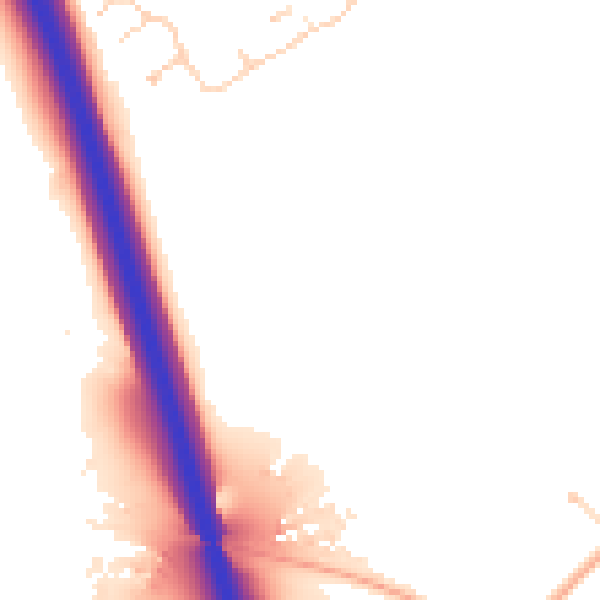 Daytime road noise heatmap for HP3 0AS