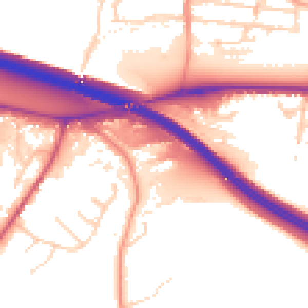 Daytime road noise heatmap for HP3 0AX