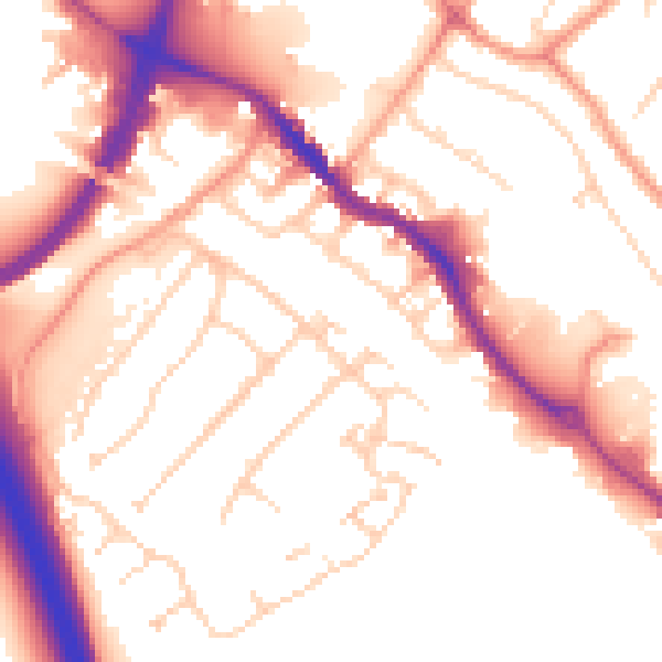 Daytime road noise heatmap for HP3 0AY