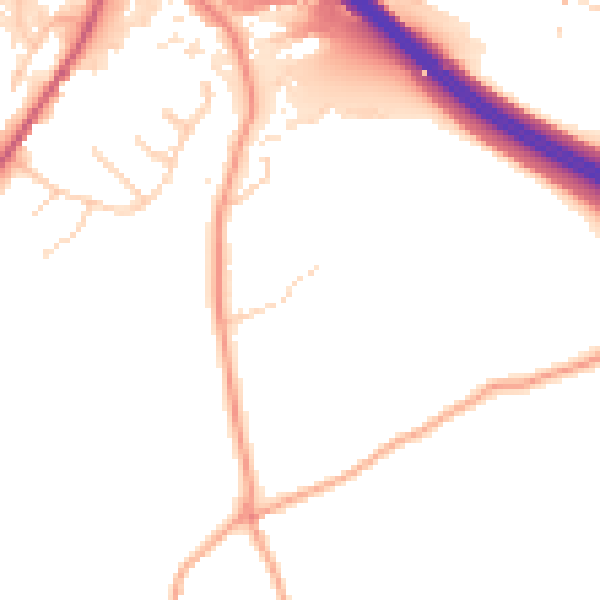 Daytime road noise heatmap for HP3 0BD