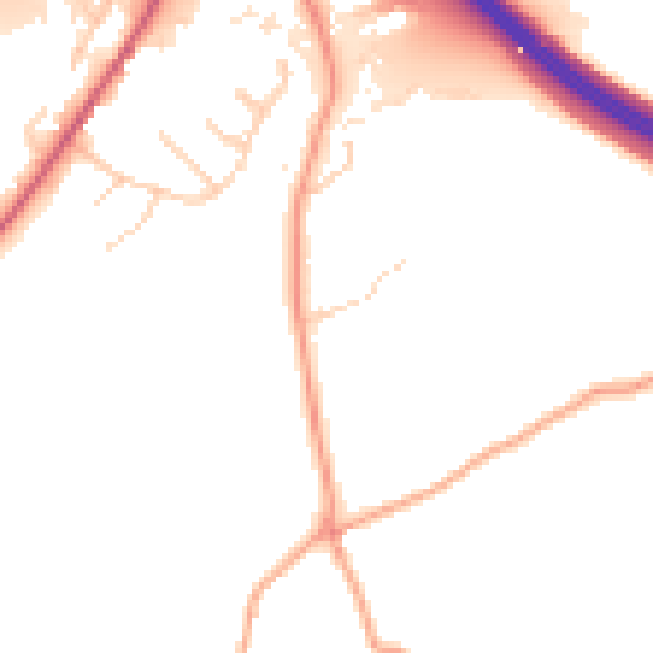 Daytime road noise heatmap for HP3 0BE