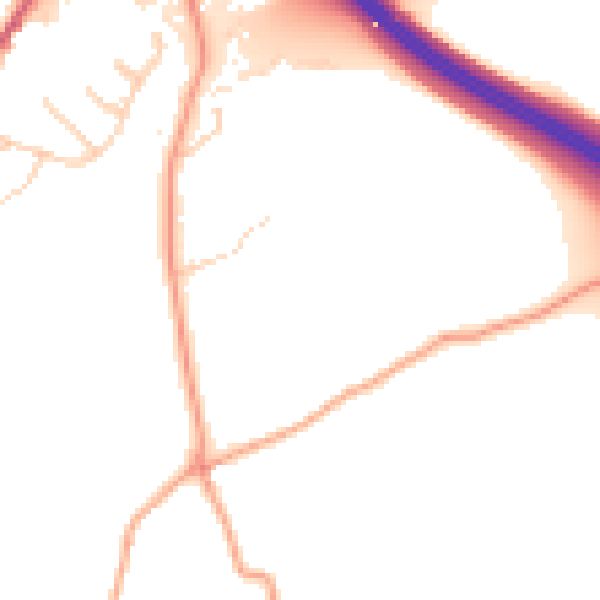 Daytime road noise heatmap for HP3 0BG