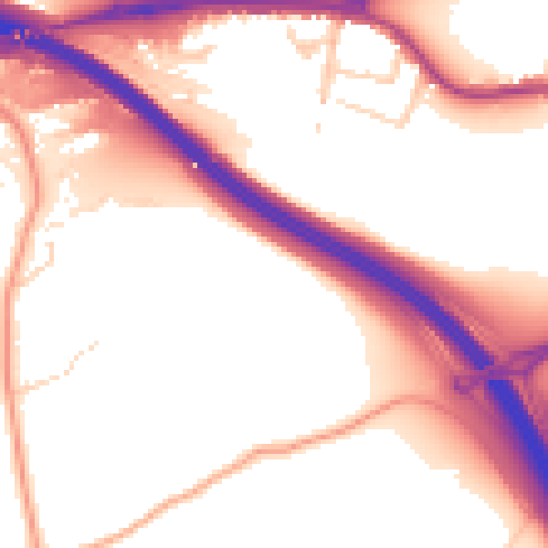 Daytime road noise heatmap for HP3 0BJ