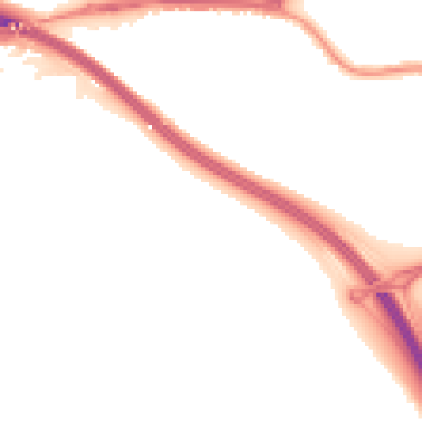 Night-time road noise heatmap for HP3 0BJ