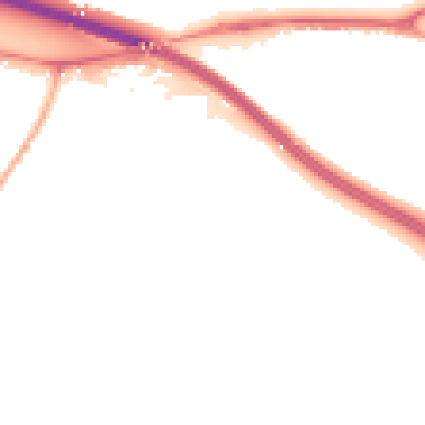 Night-time road noise heatmap for HP3 0BQ