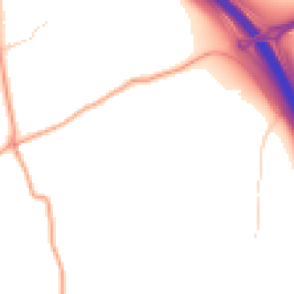Daytime road noise heatmap for HP3 0BU