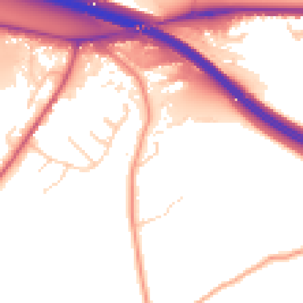 Daytime road noise heatmap for HP3 0BZ