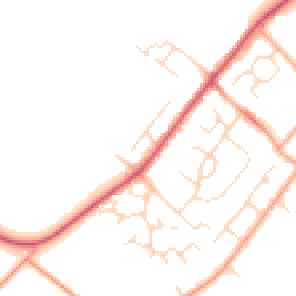 Daytime road noise heatmap for HP3 0DA
