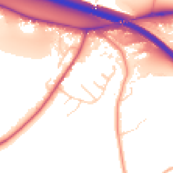 Daytime road noise heatmap for HP3 0DD