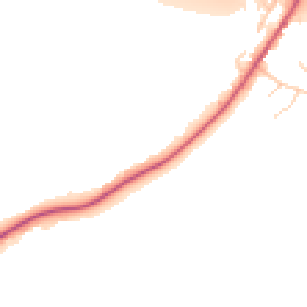 Daytime road noise heatmap for HP3 0DJ