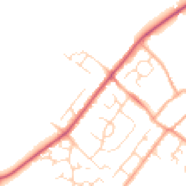 Daytime road noise heatmap for HP3 0ED