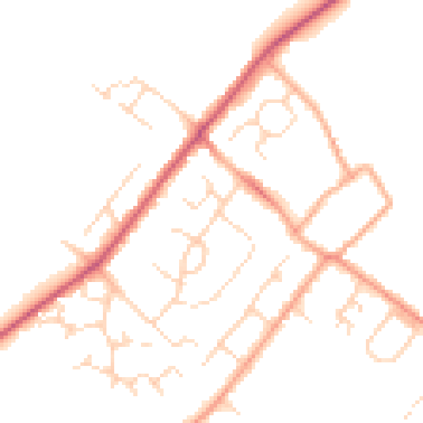 Daytime road noise heatmap for HP3 0EU