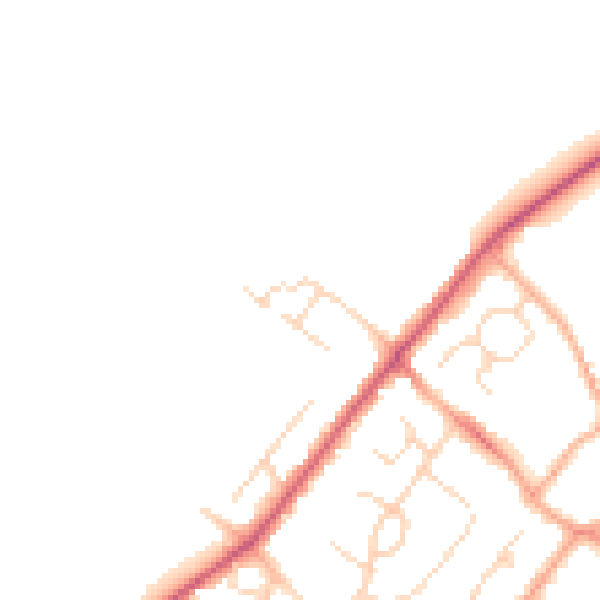 Daytime road noise heatmap for HP3 0EY