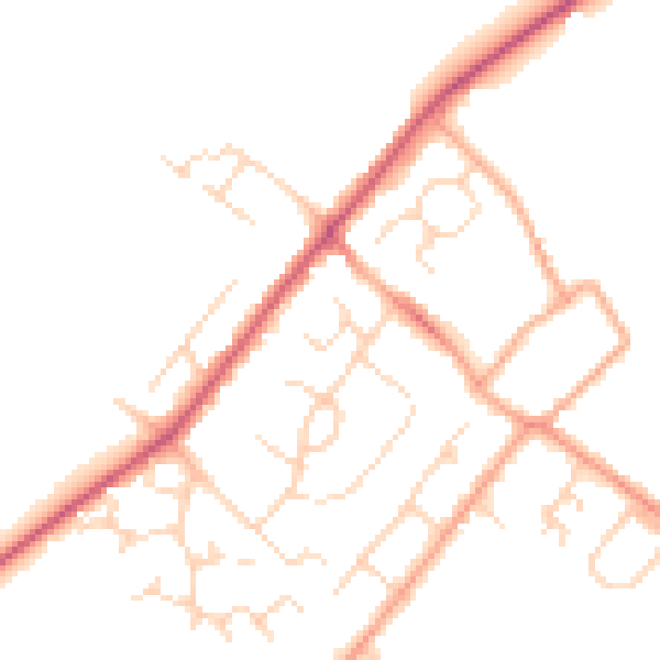 Daytime road noise heatmap for HP3 0EZ