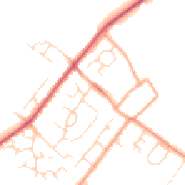 Daytime road noise heatmap for HP3 0FA