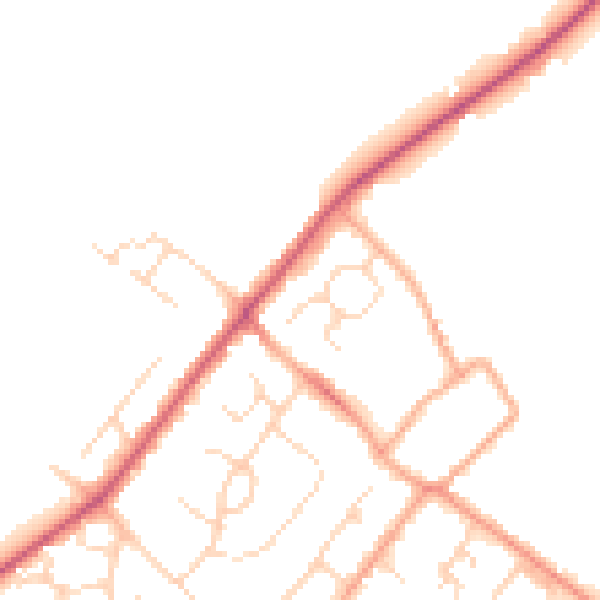 Daytime road noise heatmap for HP3 0JE
