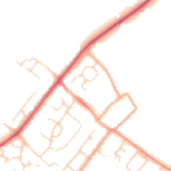 Daytime road noise heatmap for HP3 0JF