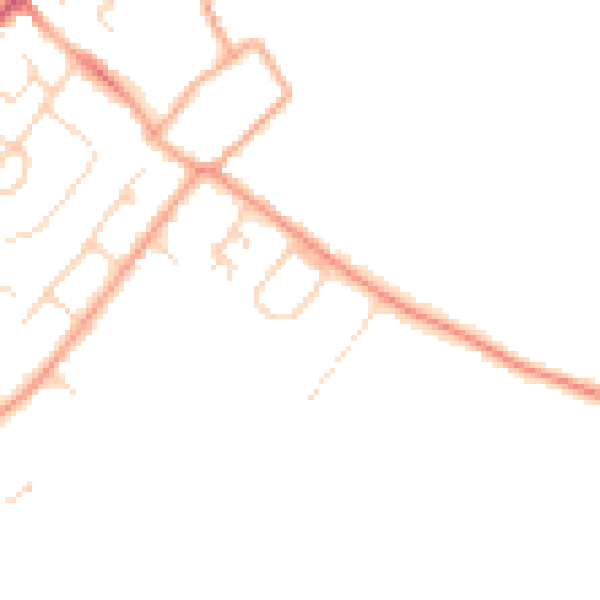 Daytime road noise heatmap for HP3 0JX
