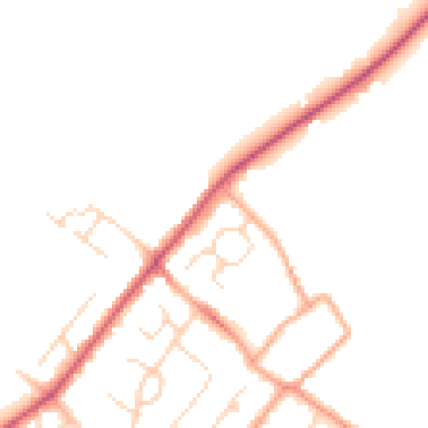 Daytime road noise heatmap for HP3 0LR