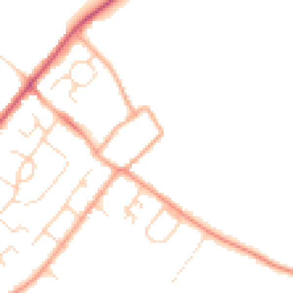Daytime road noise heatmap for HP3 0LU