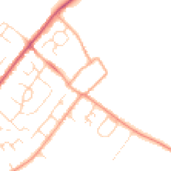 Daytime road noise heatmap for HP3 0LX