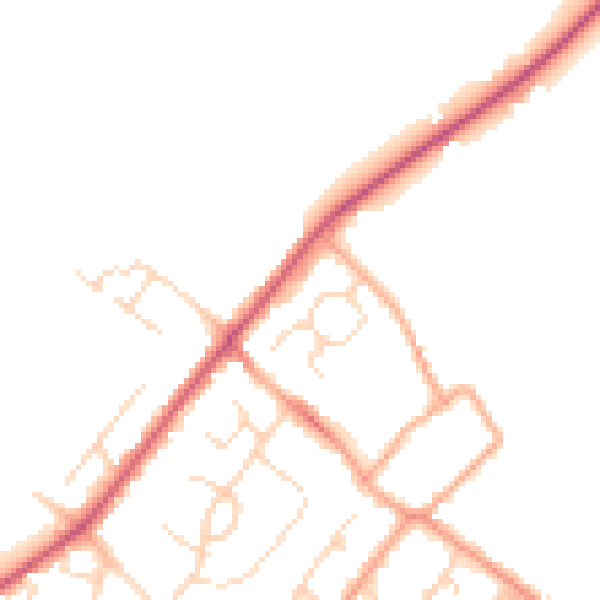 Daytime road noise heatmap for HP3 0NR
