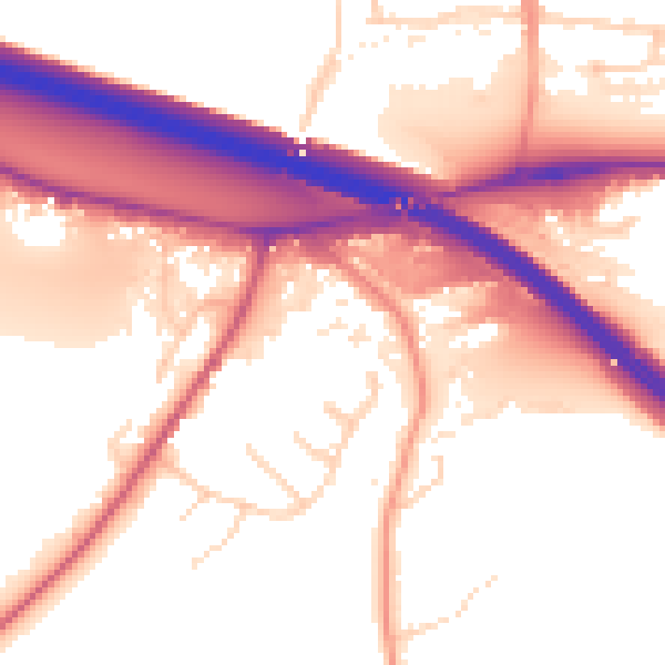 Daytime road noise heatmap for HP3 0NX