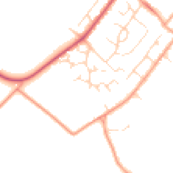 Daytime road noise heatmap for HP3 0QS