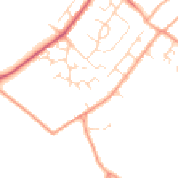 Daytime road noise heatmap for HP3 0QT