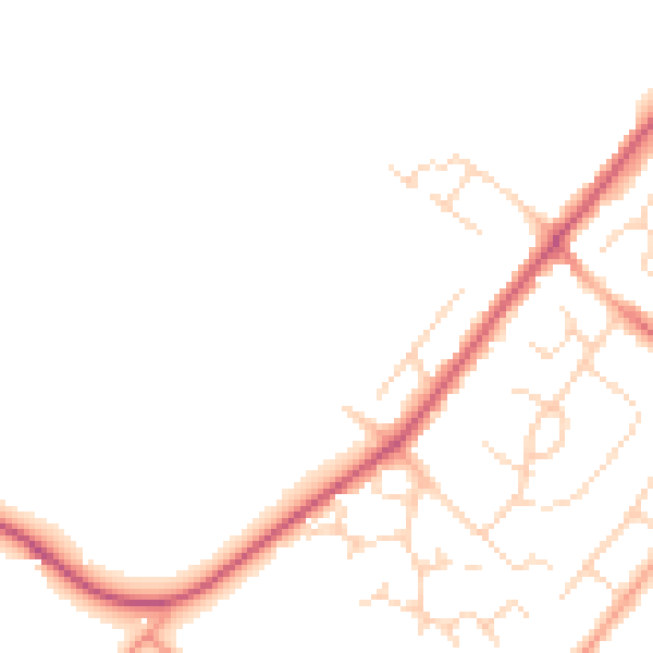 Daytime road noise heatmap for HP3 0RZ
