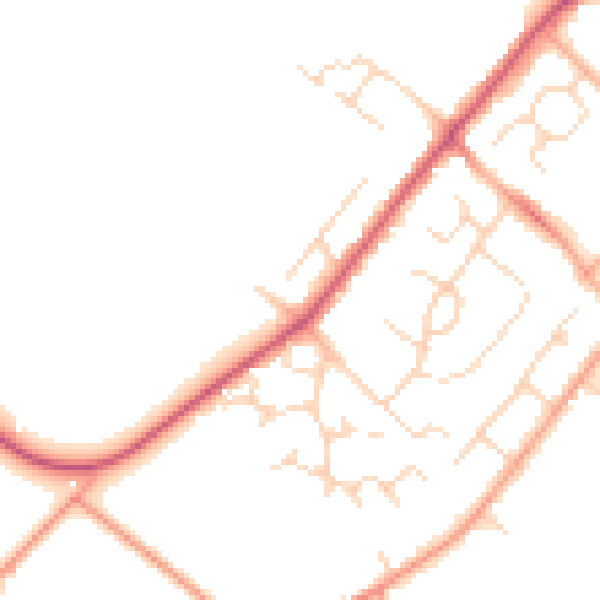 Daytime road noise heatmap for HP3 0SE