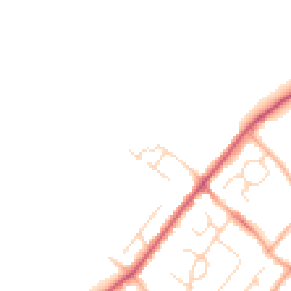 Daytime road noise heatmap for HP3 0UB