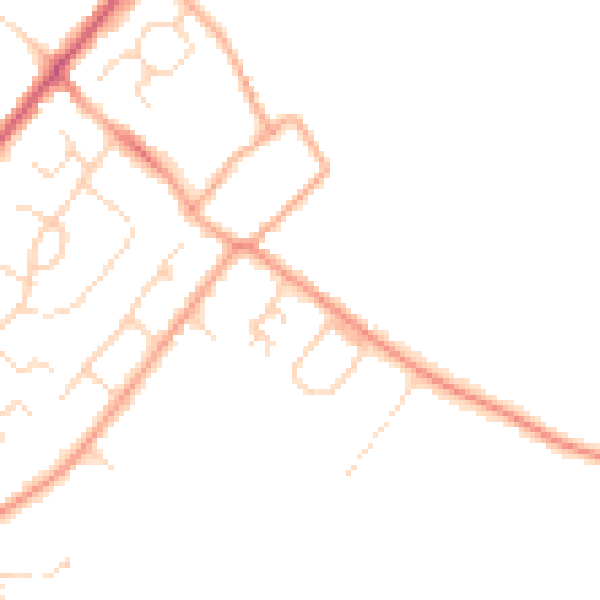Daytime road noise heatmap for HP3 0UL