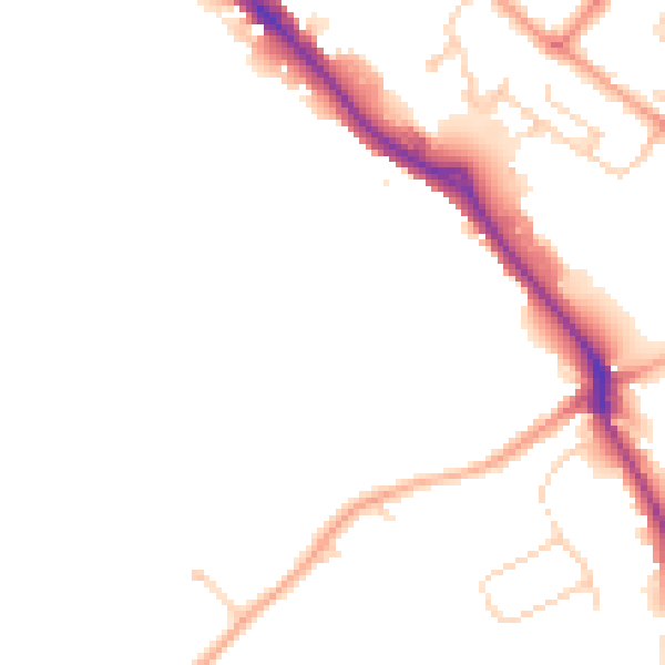 Daytime road noise heatmap for HP3 0XA