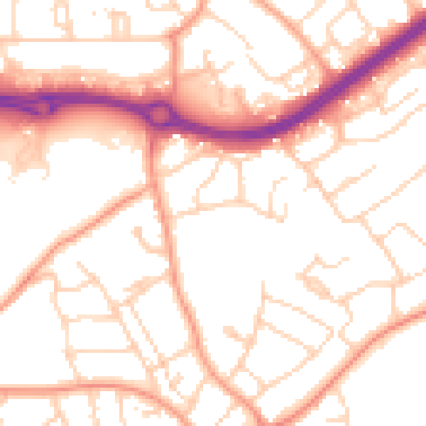 Daytime road noise heatmap for HP3 8DP