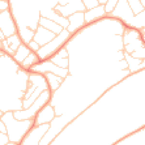 Daytime road noise heatmap for HP3 8JE