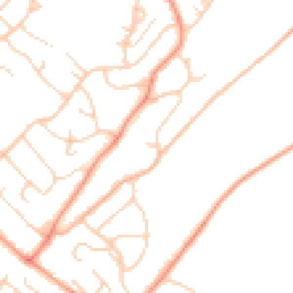 Daytime road noise heatmap for HP3 8JW